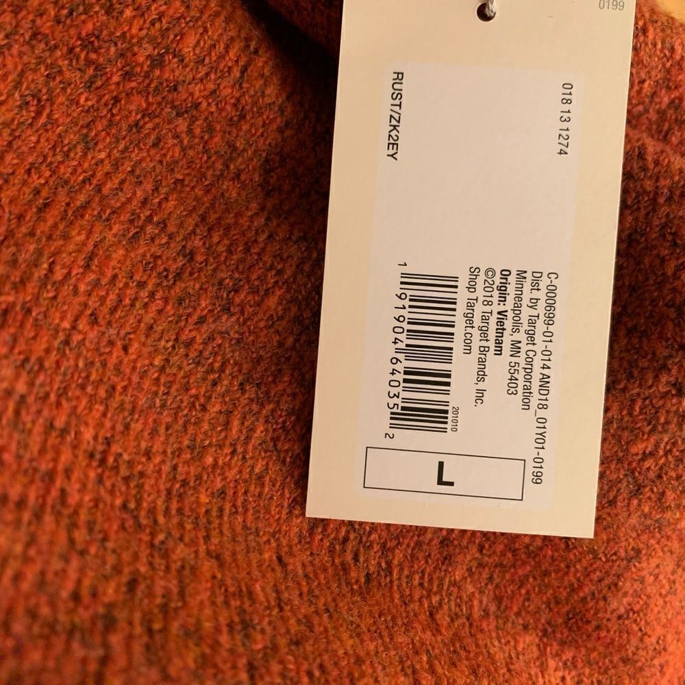 A New Day Rust Mock Turtleneck Long Sleeve Pullover Sweater – Size Large - Picture 6 of 9